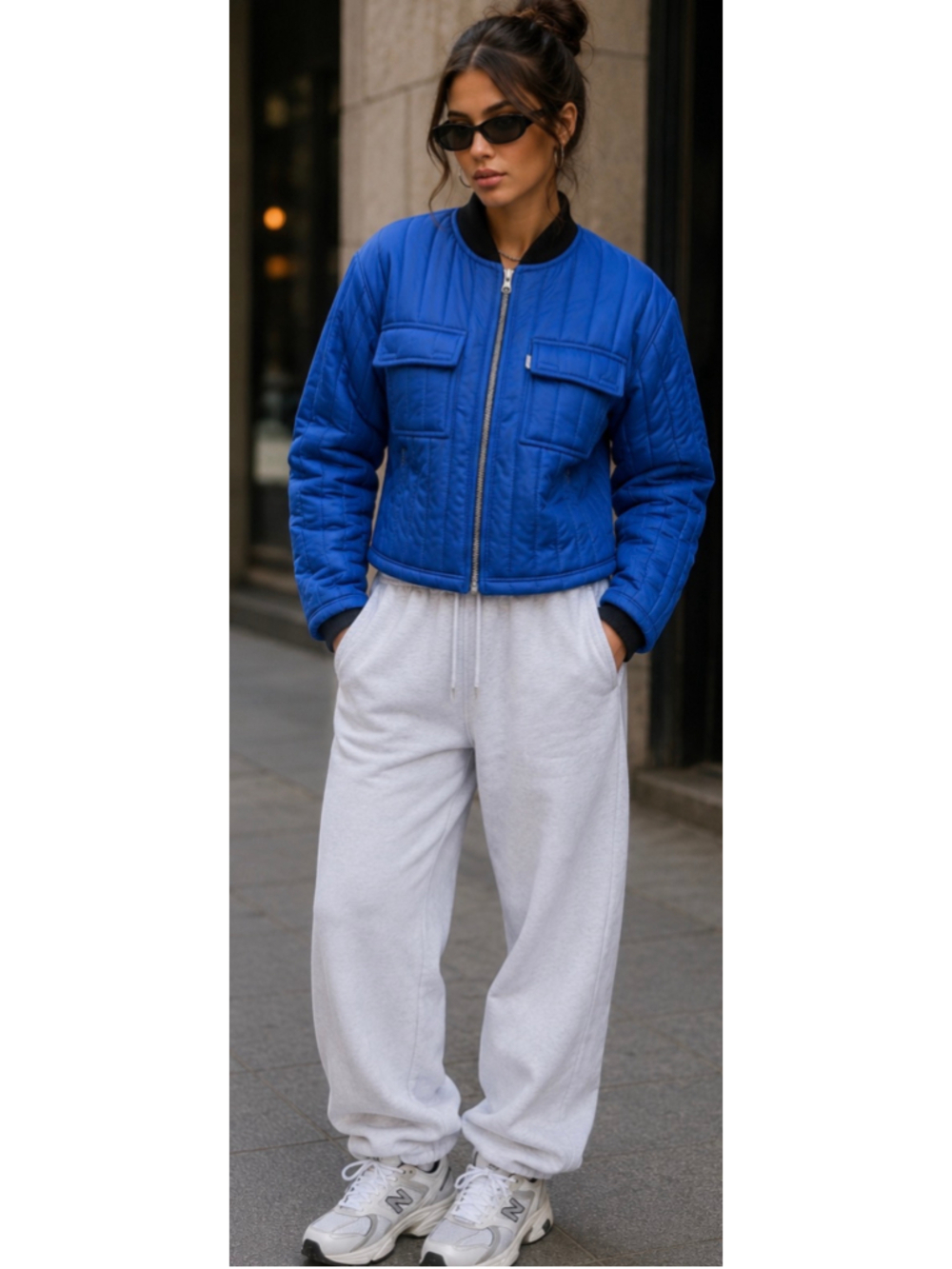 Levi's SilverTab Quilted Bomber Jacket Blue Y2K Size M NWT Vintage! Streetwear